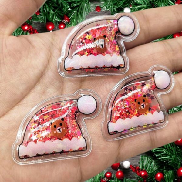Christmas Filled Shape Shakers DIY Hair Bow Craft Decoration Mobile Phone Santa Christmas Tree Santa Hat Xmas Craft Embellishments - Image 4