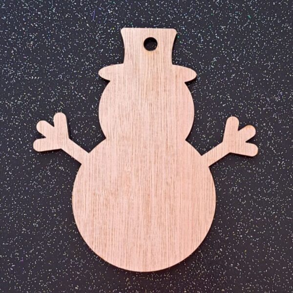 Wooden Snowman Bauble Craft Blanks Design 2