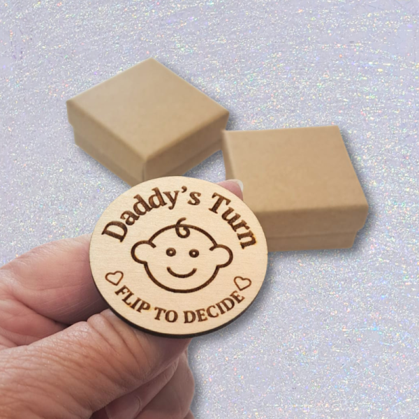 New Parent Decision Coin, Flip Coin, Baby Shower Gift, New Baby Gift, Wooden Gift, Xmas Gift For Parents, Baby Decision Coin - Image 7
