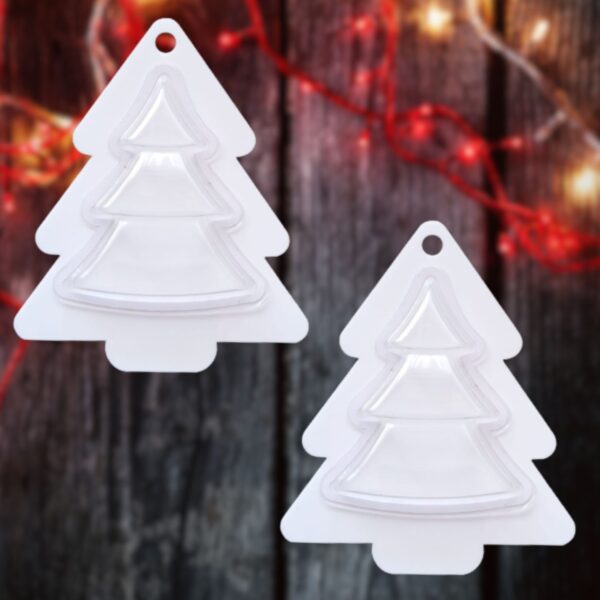 Xmas Tree Acrylic Blanks With Shaker Dome x 1 Christmas Tree Bauble White Large Craft Blanks - Image 2