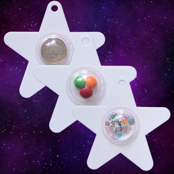 Star Acrylic Bauble Craft Blanks With Shaker Dome