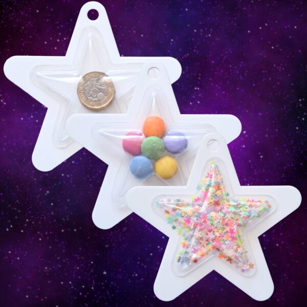 Large White Acrylic Shaker Star 11cm x 11cm