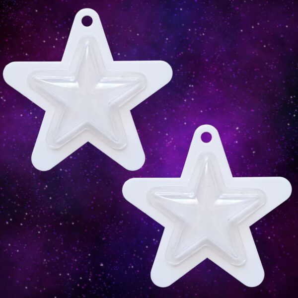 Xmas Star Bauble Acrylic Blanks With Star Shaker Dome x 1 Christmas Star Bauble White Craft Blanks - Image 2