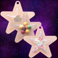 Star Wooden Bauble Xmas Craft Blanks With Star Shaker Dome x 1 Christmas Star Bauble Wood Craft Blanks