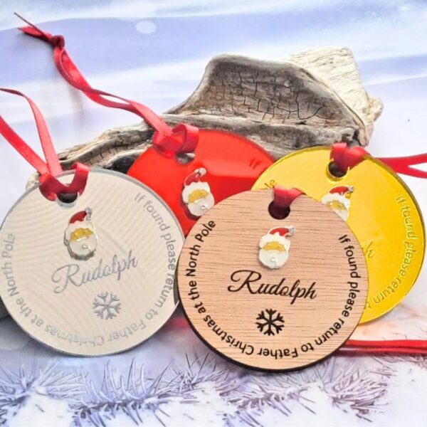 ather Christmas Rudolph Lost Tag Santa Charm