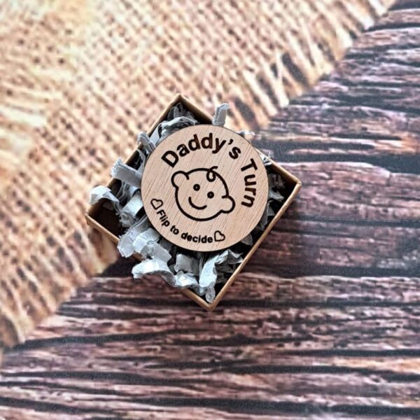 New Parent Decision Coin, Flip Coin, Baby Shower Gift, New Baby Gift, Wooden Gift, Xmas Gift For Parents, Baby Decision Coin - Image 2