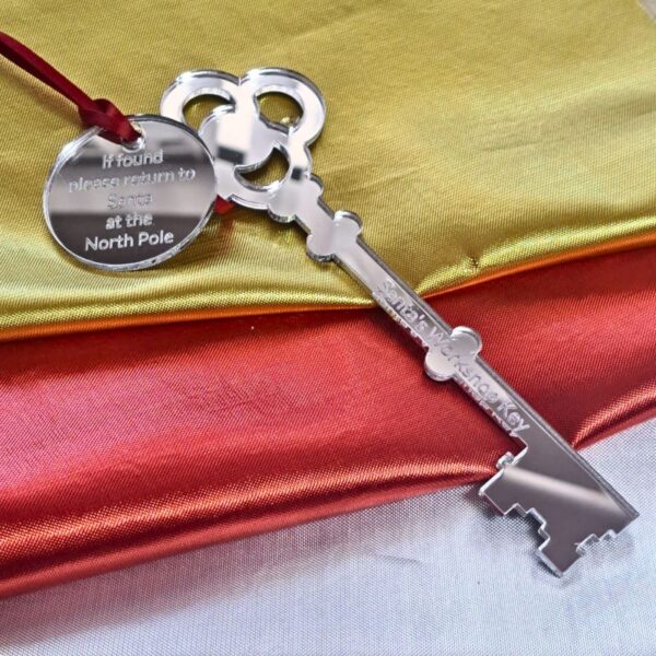 Santa's Silver Mirror Acrylic Lost Workshop Key