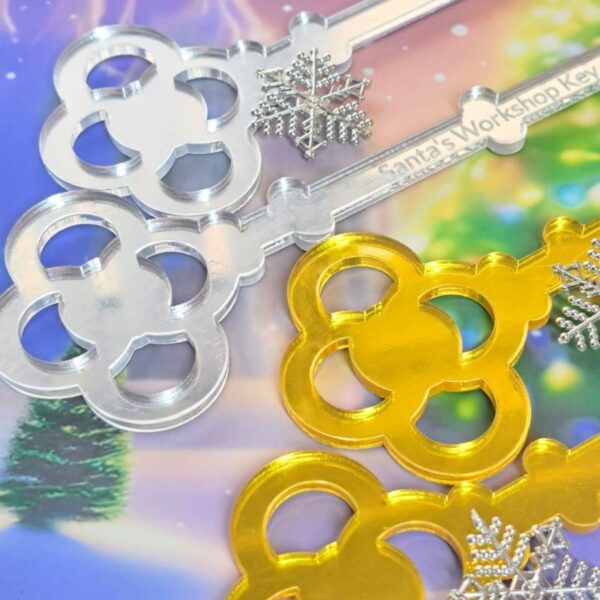 Santa's Lost Key Acrylic Craft Blanks Mirror Acrylic Santas Lost Workshop Key - Image 2