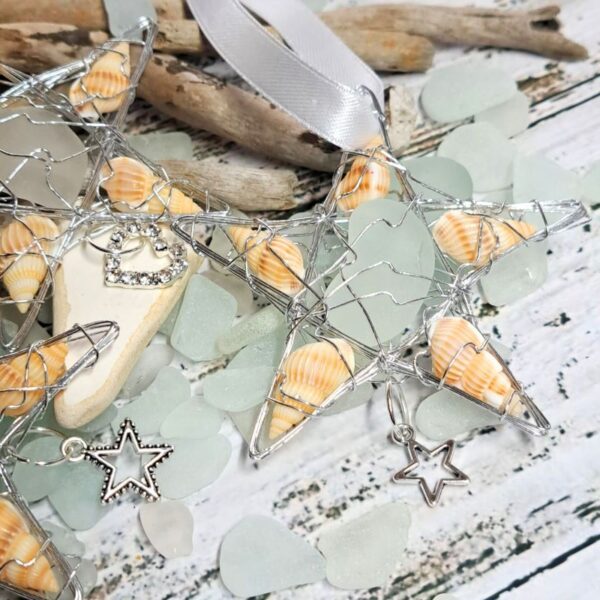 Sea Glass Christmas Bauble Decoration Shell Xmas Decoration Beach Theme Christmas Decoration Coastal Sea Glass Gifts - Image 4