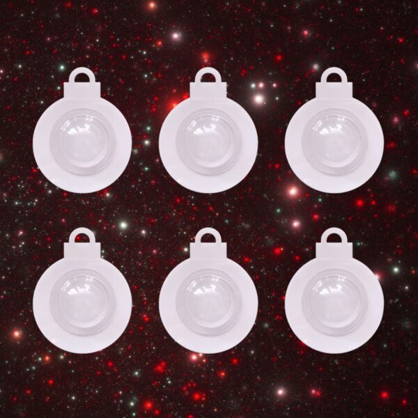 Christmas Bauble Acrylic Blanks With Round Shaker Dome x 1 Christmas Bauble White Small Craft Blanks - Image 3
