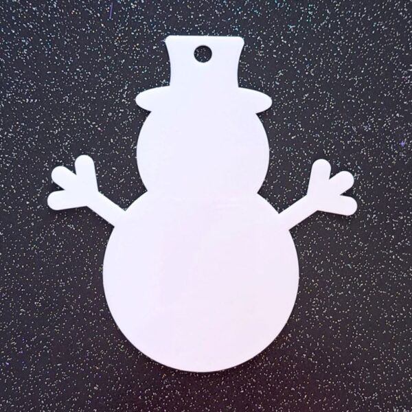 Snowman Blank White Acrylic 12.9cm x 11.9cm
