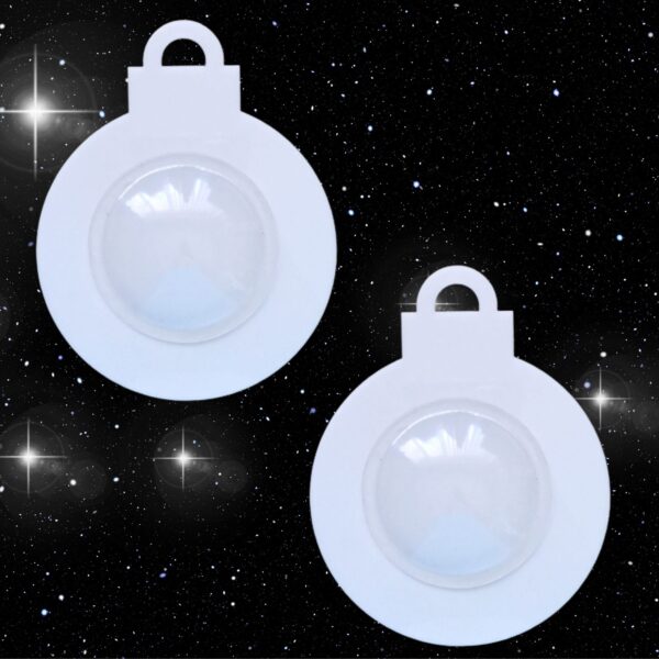 Bauble Acrylic Blanks With Round Shaker Dome x 1 Christmas Bauble White Large Craft Blanks - Image 2