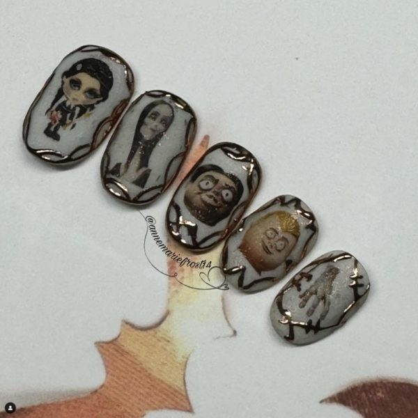 The Addams Family Nail Art Water Decals Wednesday Addams And Family Water Slide Decals - Image 2