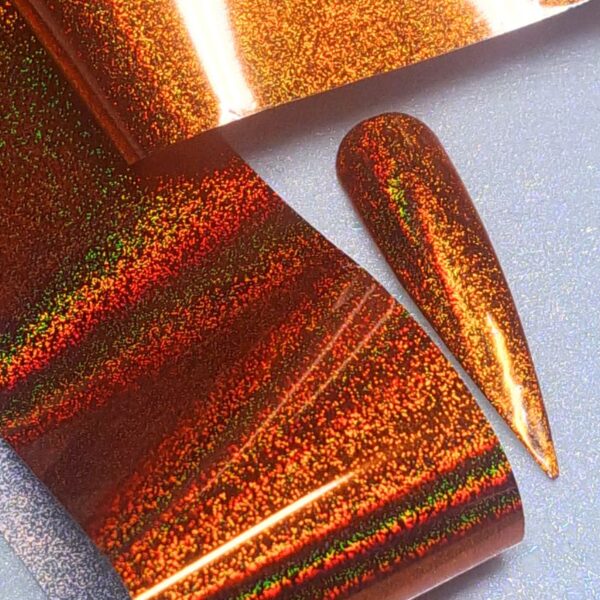 Autumn Burnt Orange Holographic Nail Transfer Foil