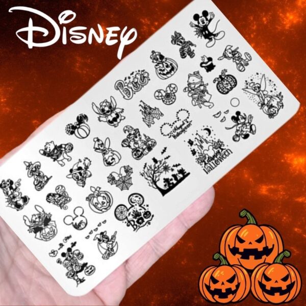Disney Halloween Stamping Plate Mickey Mouse Stitch Halloween Nail Art Stamping Plate Winnie The Pooh Tinkerbell Design 177