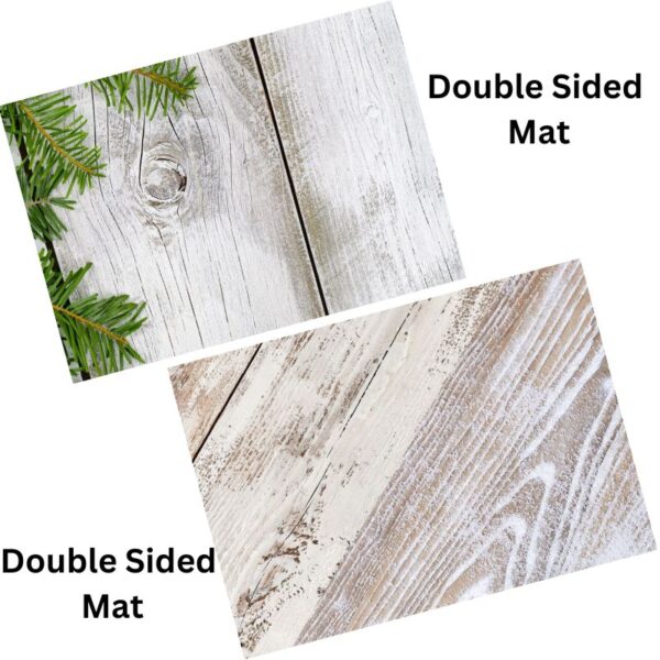 Double Sided Christmas Rustic Wood Boards Mat