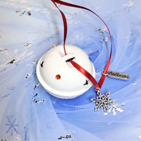I Believe Jingle Bell Christmas Decoration, Christmas Eve Box, Xmas Keepsake, Polar Express Bell, Stocking Filler, White Crystal Jingle Bell - Image 3