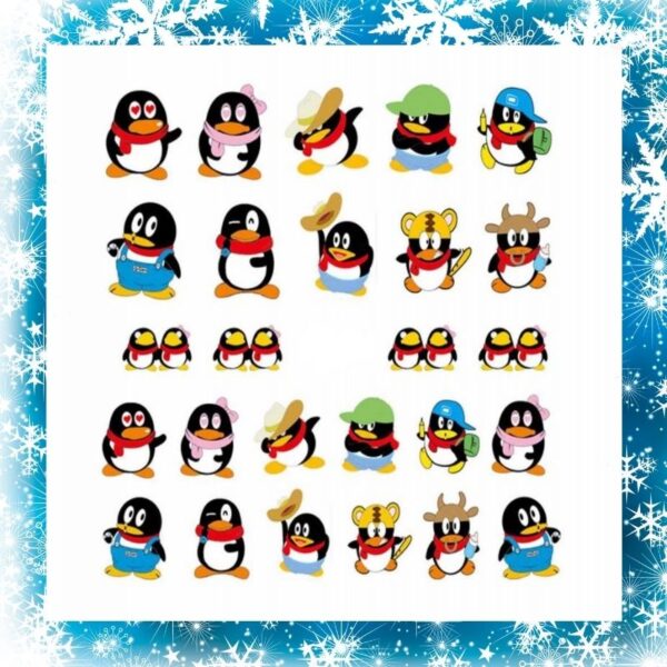 Penguin Nail Art Water Decal Design 5