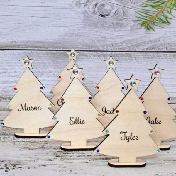 Personalised Christmas Tree Place Name Wooden Christmas Decoration