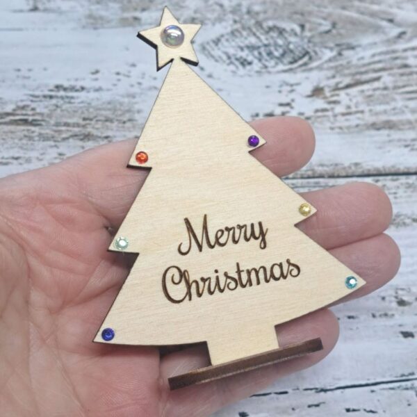 Christmas Tree Place Names Wooden Christmas Decoration Personalised Xmas Table Decorations - Image 3