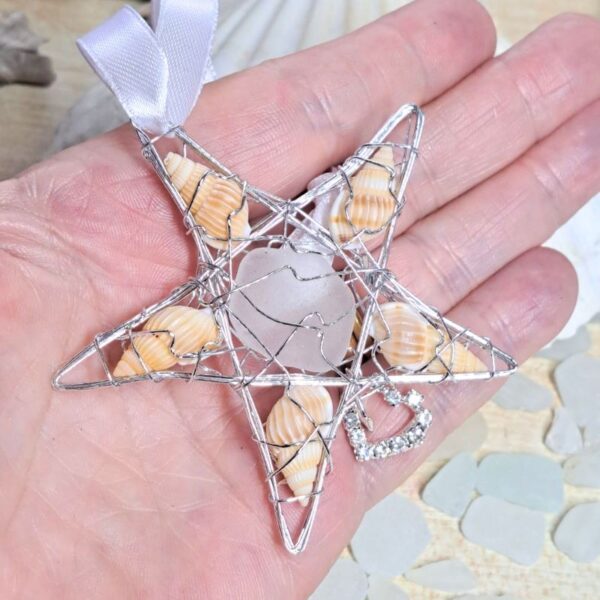 Sea Glass Christmas Bauble Decoration Shell Xmas Decoration Beach Theme Christmas Decoration Coastal Sea Glass Gifts - Image 6