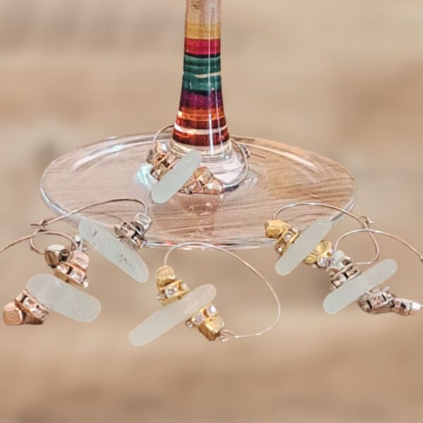 Sea Glass Wine Glass Charms Set Of 6 - Image 6
