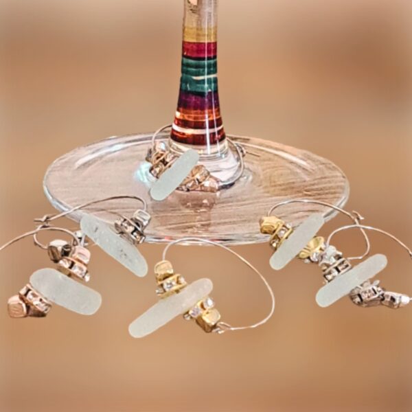 Sea Glass Wine Glass Charms Set Of 6 - Image 4