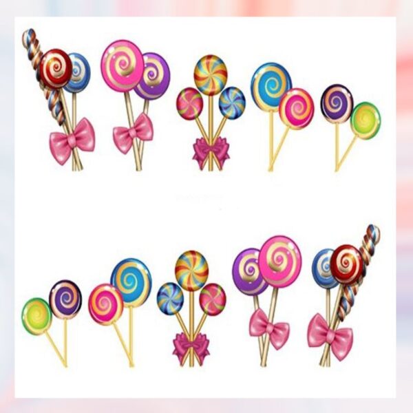 Lollipops Nail Art Water Decals Design 108