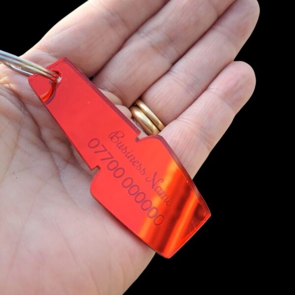 Red mirror acrylic keyring