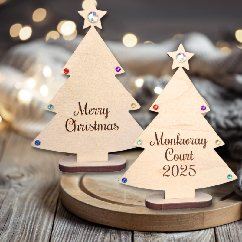 Christmas Tree Place Names Wooden Christmas Decoration Personalised Xmas Table Decorations