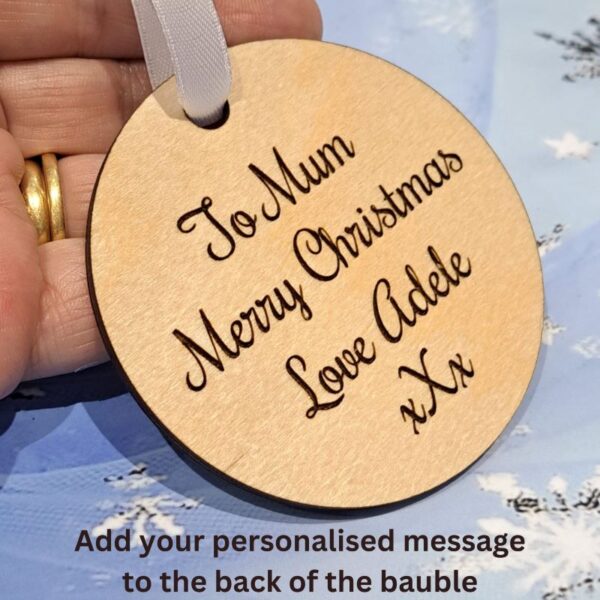 Sea Glass Christmas Tree Bauble Decoration Sea Glass Xmas Decoration Handmade Christmas Tree Sea Glass Wooden Baubles - Image 3