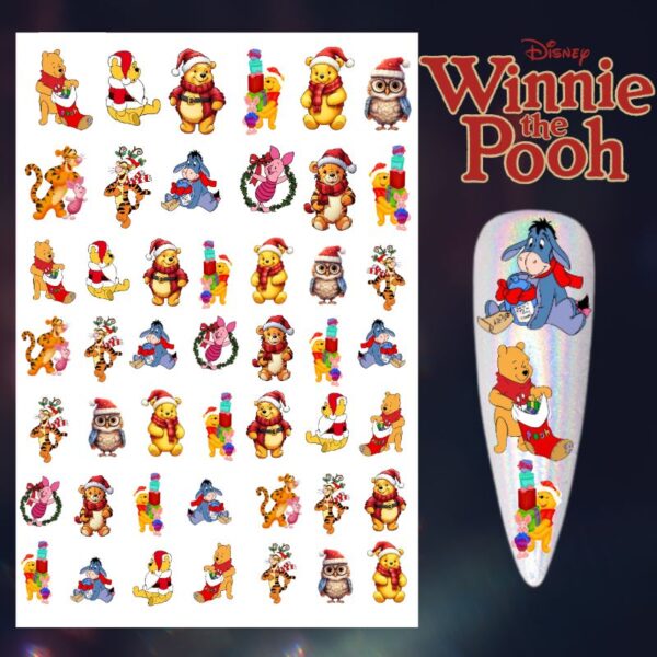 Disney Winnie The Pooh Water Decals Christmas Nail Art Water Decals - Image 4