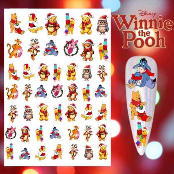 Disney Winnie The Pooh Water Decals Christmas Nail Art Water Decals - Image 5