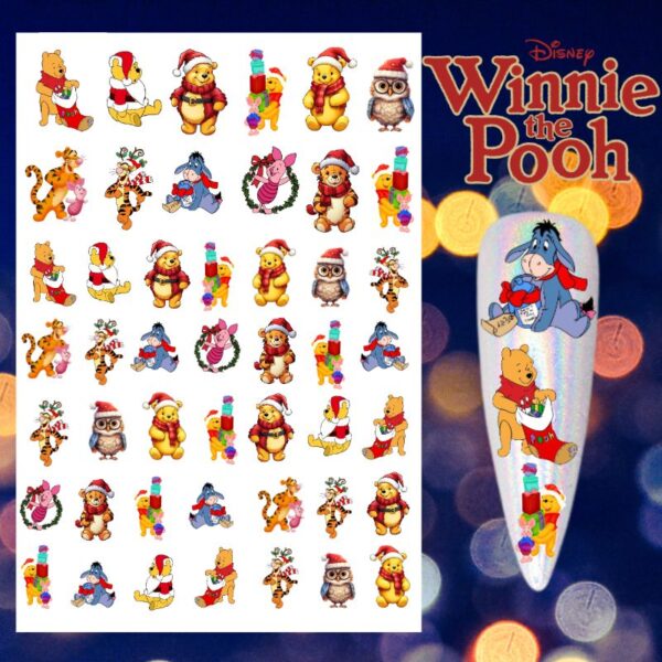 Disney Winnie The Pooh Water Decals Christmas Nail Art Water Decals - Image 6