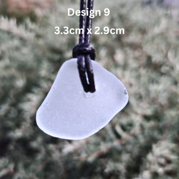 Design 9 Unisex Sea Glass Cord Pendant 3.3cm x 2.9cm