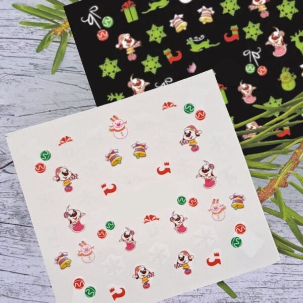 Cartoon Glow In The Dark Christmas Water Decal Design 049