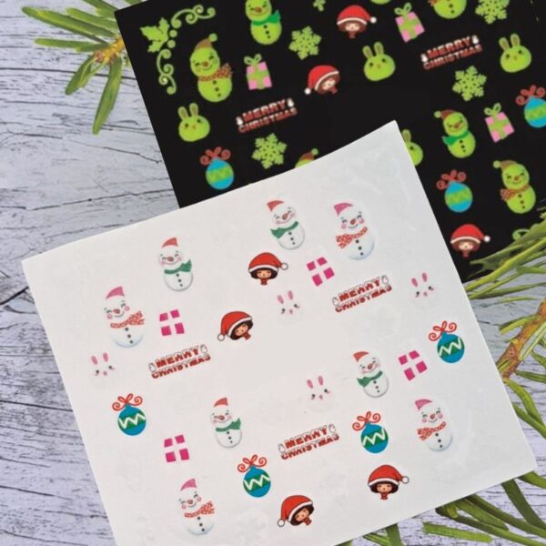 Snowman Glow In The Dark Christmas Water Decal Design 050