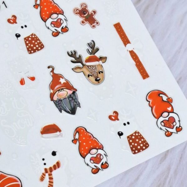 Gnome Christmas Nail Art Stickers Design 991 - Image 2