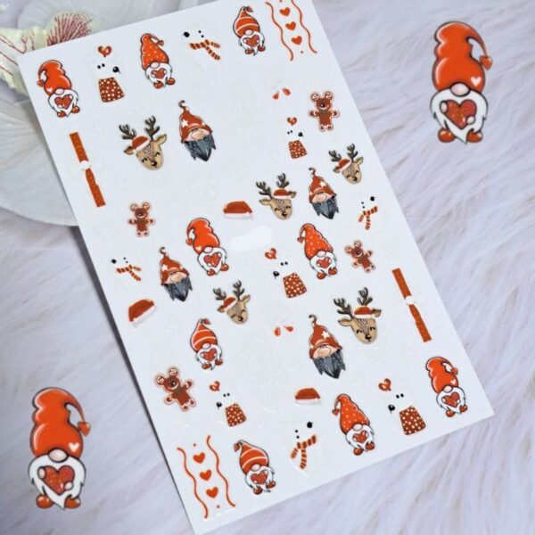 Gnome Gonk Christmas Nail Art Stickers Design 991