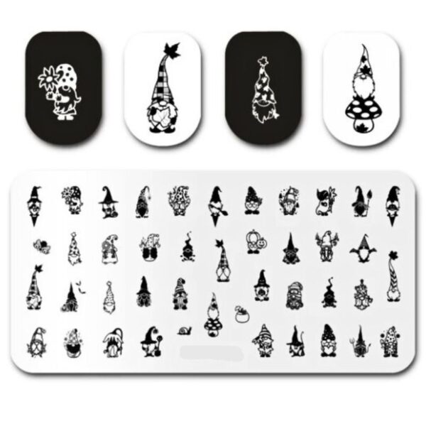 Gonk Nail Stamping Plate Gnome Stamping Plate Design 144 - Image 2