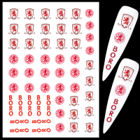 Middlesbrough Football Club Nail Art Water Decals