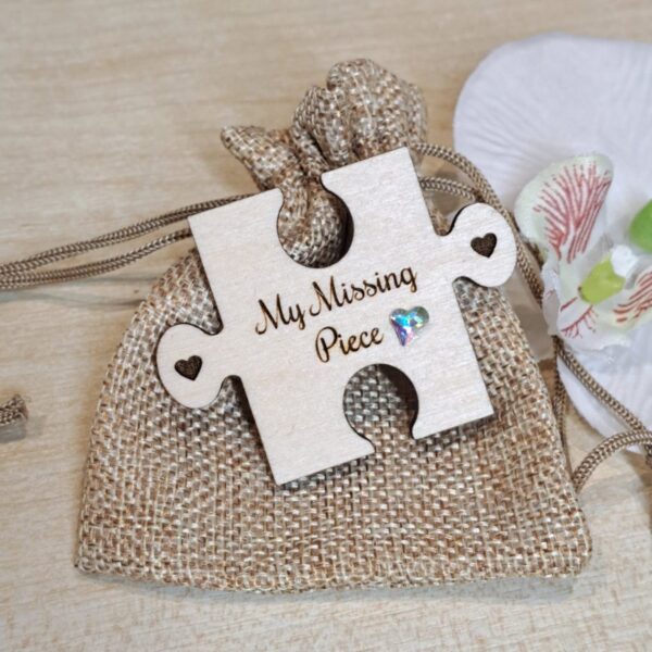 Personalised My Missing Piece Puzzle Piece, Anniversary Wedding Present, Valentine Love Gift, Unisex For Him Or For Her Keepsake Gift - Image 4