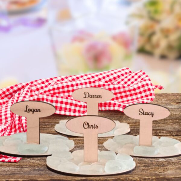 Sea Glass Personalised Table Place Names, Wooden Christmas Table Decorations, Wedding Table Place Settings, Sea Glass Gifts, Xmas Decor - Image 2