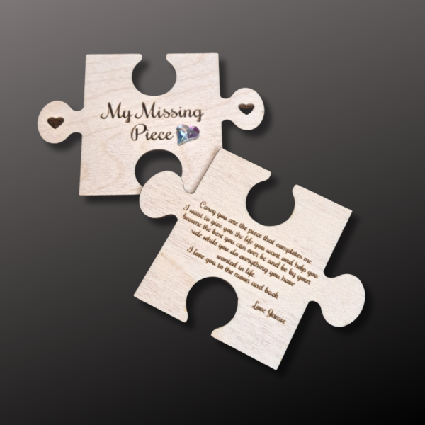 Personalised My Missing Piece Puzzle Piece, Anniversary Wedding Present, Valentine Love Gift, Unisex For Him Or For Her Keepsake Gift - Image 8
