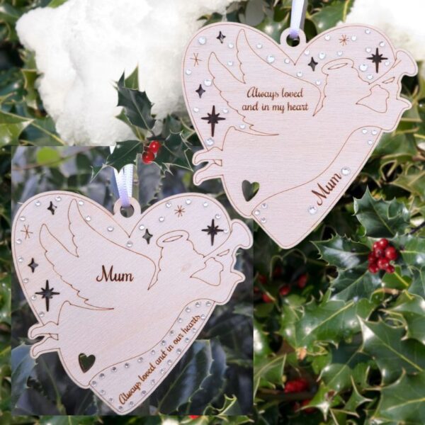 Personalised Memorial Christmas Tree Decoration, Angel Memorial Baubles, Lost Loved One Baubles, Family Remembrance Xmas Baubles, Gift Ideas