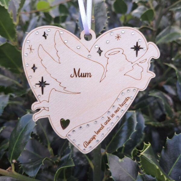 Personalised Memorial Christmas Tree Decoration, Angel Memorial Baubles, Lost Loved One Baubles, Family Remembrance Xmas Baubles, Gift Ideas - Image 2
