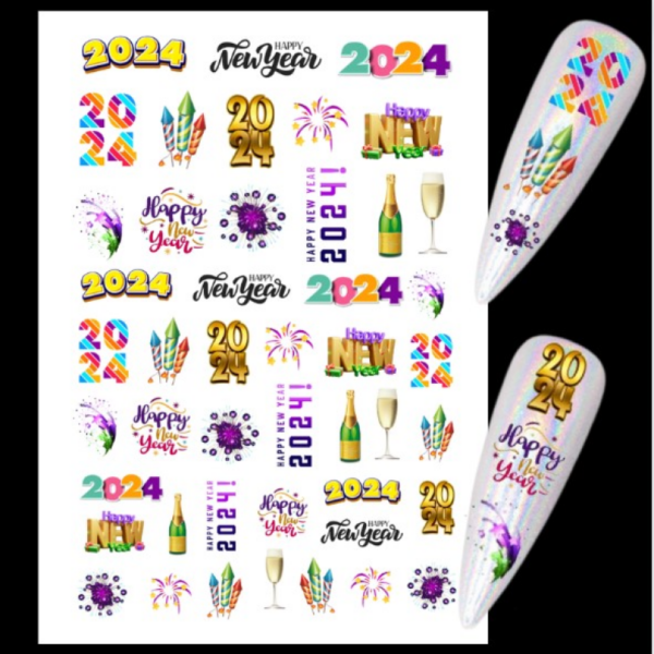 Happy New Year Water Decals