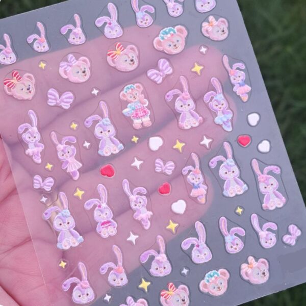 5D Easter Bunny Nail Stickers Teddy Bear Nail Art Stickers Design 138