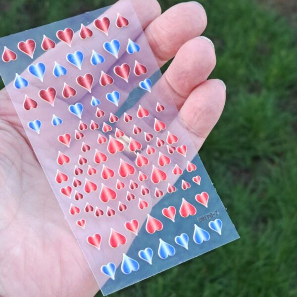 5D Valentine Heart Nail Art Stickers Design 4380