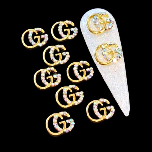 Designer Inspired Nail Art AB Crystal Charms Gold Alloy x 1 Design 26